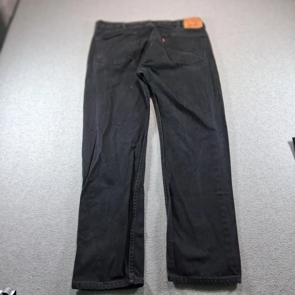 Levi's Mens 505 Regular Fit Jeans‎ 38x32 Black Straight Leg Denim Pants